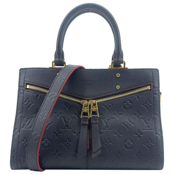 LOUIS VUITTON Sully PM Monogram Empreinte Leather Shoulder Bag Marine Rouge