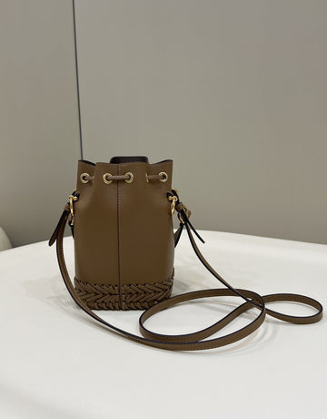 Top QualityTop Quality Mon Tresor Brown Mini-bag with stitching For Woman 18cm/7in