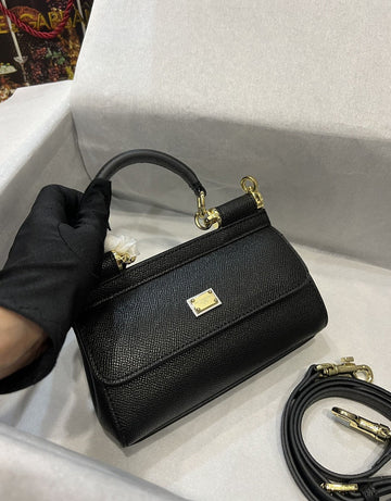 Top Quality Small Sicily Bag In Dauphine Black For Women 7.5in/19cm Top Quality Top Quality7116A100180999