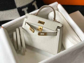Top Quality Mini Kelly 19 Beton Crocodile Bag For Women, Handbags, Shoulder Bags 7.5in/19cm