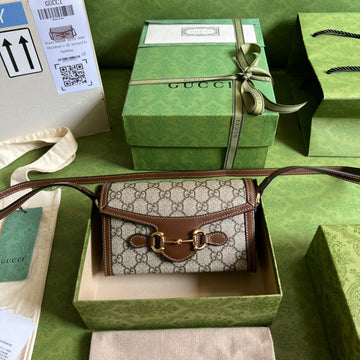 gg Horsebit 1955 Mini Bag Beige For Women, Women’s Bags 7.1in/18cm gg âââ699296 92TCG 8563