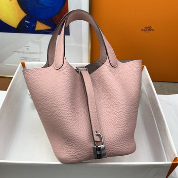 Top Quality Picotin Lock 18 Bag Light Pink With SiTop Qualityer-Toned Hardware For Women, Handbags 7.1in/18cm