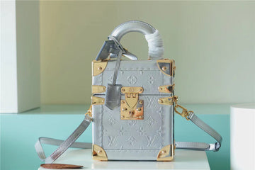 Top Quality The Camera Box Monogram Empreinte By Nicolas Ghesquiere Light Blue For Women,  Shoulder And Crossbody Bags 9.3in/16cm Top Quality