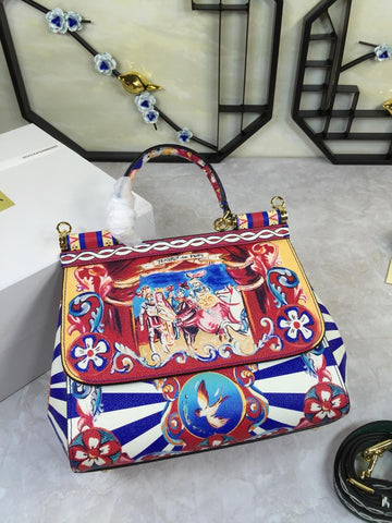 Top Quality 90s Sicily Bag With Logo Print Multicolor For Women 10.2in/26cm Top Quality