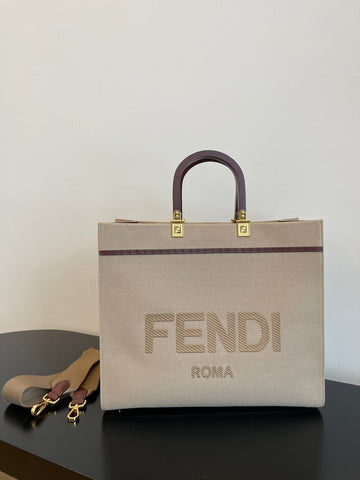 FI Sunshine MeTop Qualityum Tote Bag Beige Canvas For Women, Bags, Shoulder Bags 13.8in/35cm FF 8BH386