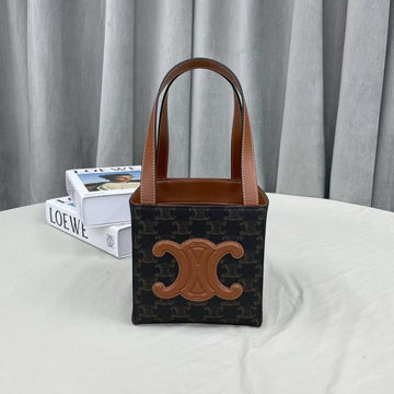 Top Quality Cuir Triopé Canvas Cube Bag Triumph Tan For Women 6in/15cm 199202EIN.04LU