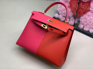 Top Quality Kelly 28 Sellier Epsom Bag Red/Pink For Women, WomenÂs Handbags, Shoulder Bags 11in/28cm