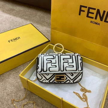 Top QualityTop Quality Nano Baguette Charm California Sky White For Women, Women’s Handbags, Shoulder And Crossbody Bags 4.3in/11cm FF 7AR844
