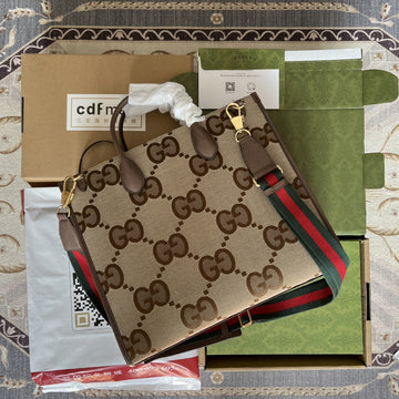 gg Tote Bag With Jumbo Camel And Ebony Jumbo gg Canvas For Women 14in/37cm â678839 UKMDG 2570