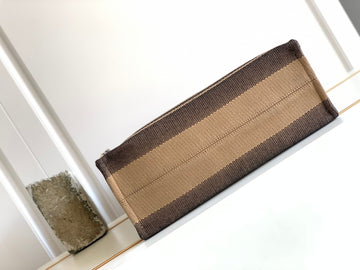 Top Quality Large Cabas Thais In Textile With Triomphe Beige/Black For Women 16in/41cm 196762EGH.02BL