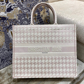 Top Quality Large Book Tote Pale Pink Houndstooth Embroidery, Pink, For Women WomenÂs Handbags, Shoulder Bags, 42cm CD