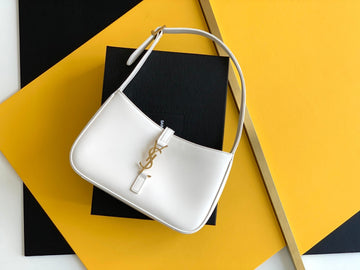 YSSL LE 5 Ã 7 Hobo Bag White Material For Women 9in/23cm YSL 6572282R20W9207