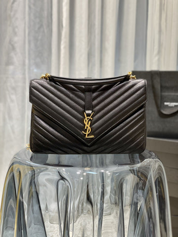 Top Quality College Large Chain Bag Black With Gold Hardware For Women 12.6in/32cm YSL 600278BRM071000
