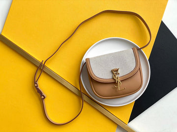 YSSL Kaia Small Satchel Bag With Gold Hardware Brown 7in/18cm For Women YSL