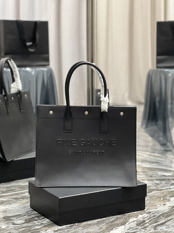 YSSL Rive Gauche Small Tote Bag In Black Noir For Women 15in/39cm YSL 686266CWTFE1000