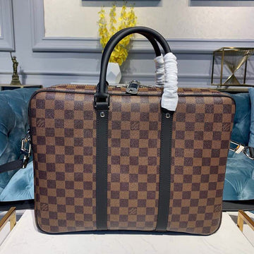 Top Quality Porte Documents Voyage PM Damier Ebene Canvas For Women,  Shoulder And Crossbody Bags 14.6in/37cm Top Quality N41466