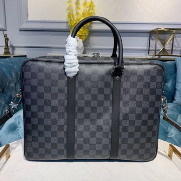 Top Quality Porte Documents Voyage Bag 37cm Damier Graphite Canvas Spring/Summer Collection N41466 Black