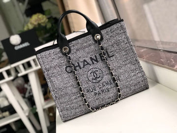 CHL Deauville Tote RafTop QualityTop Qualitya Canvas Bag Black/White For Women 14.9in/38cm