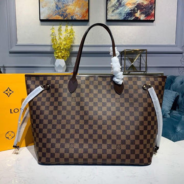 Top Quality Neverfull GM Tote Bag Damier Ebene Canvas Cerise Red For Women, WomenÂs Handbags, Shoulder Bags 15.7in/40cm Top Quality N41357
