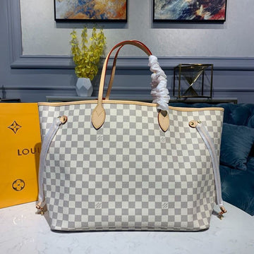 Top Quality Neverfull GM Tote Bag Damier Azur Canvas Rose Ballerine Pink For Women,  Shoulder Bags 15.4in/39cm Top Quality N41604