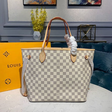 Top Quality Neverfull MM Tote Bag Damier Azur Canvas Rose Ballerine Pink For Women, WoBags, Shoulder Bags 12.2in/31cm Top Quality N41605