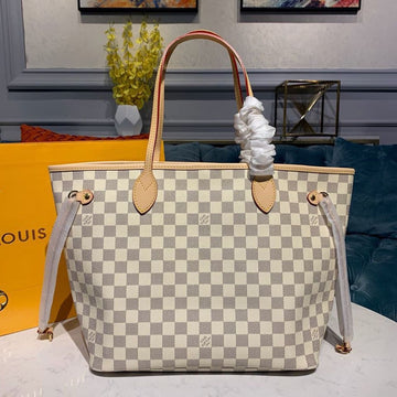 Top Quality Neverfull MM Tote Bag Damier Azur Canvas For Women, WomenÂs Handbags, Shoulder Bags 12.2in/31cm Top Quality N41361