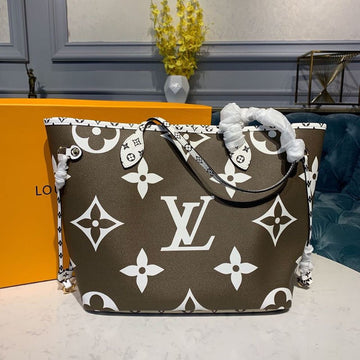 Top Quality Neverfull MM Tote Bag Monogram Canvas Khaki/Beige For Women,  Shoulder Bags 12.2in/31cm Top Quality M44568