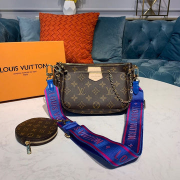 Top Quality Multi Pochette Accessoires Monogram Canvas Blue For Women,  Shoulder And Crossbody Bags 9.4in/24cm Top Quality