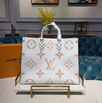 Top Quality OnTheGo GM Tote Bag Monogram Giant Canvas Khaki/Cream/Beige For Women,  Shoulder Bags 16.3in/41.5cm Top Quality M44571