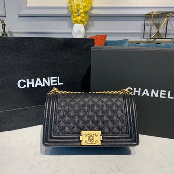 CHL Boy Handbag Gold Toned Hardware Black For Women Bags, Shoulder And Crossbody Bags 9.8in/25cm A67086