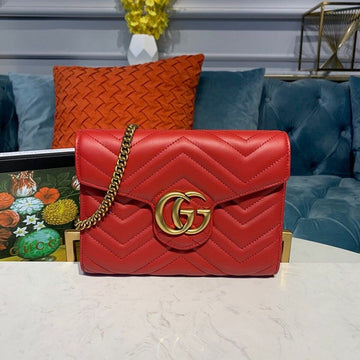 gg Marmont MatelassÃ© Mini Bag Dusty Red MatelassÃ© For Women 8in/20cm gg 474575