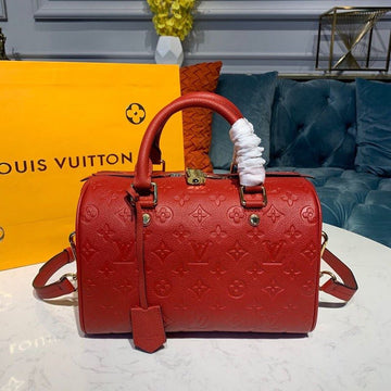 Top Quality Speedy Bandouliere 25 Monogram Empreinte Cherry Red For Women,  Shoulder And Crossbody Bags 9.8in/25cm Top Quality