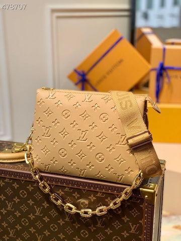 Top Quality Coussin PM Monogram Embossed Puffy Cream For Women, WomenÂs Handbags, Shoulder And Crossbody Bags 10.2in/26cm Top Quality