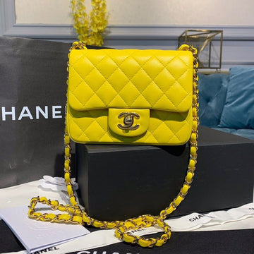 CHLMini Flap Bag Yellow For Women, Women’s Bags, Shoulder And Crossbody Bags 6.7in/17cm A35200