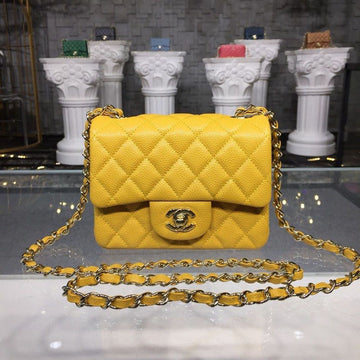 CHLMini Top Qualityap Bag Caviar Yellow For Women Bags, Shoulder And Crossbody Bags 6.7in/17cm A35200