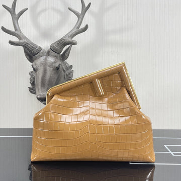 Top QualityTop Quality Top QualityTop Qualityrst Medium Brown Crocodile Bag For Woman 32.5cm/13in