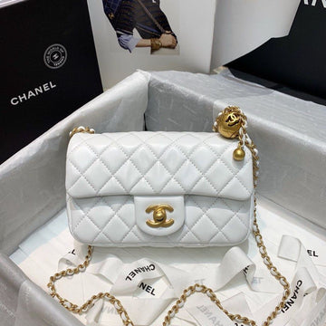 CHLTop Qualityap Bag With CHLBall On Strap White For Women Handbags, Shoulder And Crossbody Bags 7.8in/20cm AS1787