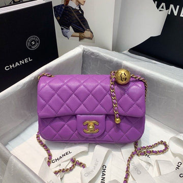 CHLTop Qualityap Bag With CHLBall On Strap Purple For Women Handbags, Shoulder And Crossbody Bags 7.8in/20cm AS1787