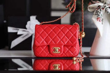 CHLMini Top Qualityap Bag With CHLBall On Strap Red For Women Handbags, Shoulder And Crossbody Bags 6.7in/17cm AS1786