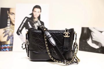 CHL Gabrielle Hobo Bag 20cm Aged Calfskin Leather Spring/Summer Act 1 Collection,  Black