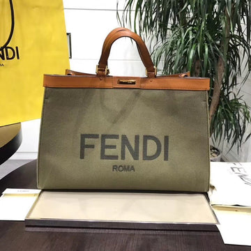 FI Top Quality X-Tote Canvas Bag Khaki For Women, Handbags, Shoulder Bags 16.1in/41cm FF 8BH374