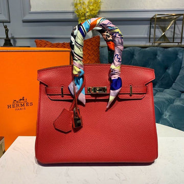 Top Quality Birkin Red Semi Handstitched With Gold Toned Hardware For Women 30cm/11.8in