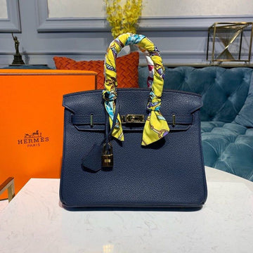 Top Quality Birkin Dark Blue Semi Handstitched With Gold Toned Hardware For Women 30cm/11.8in