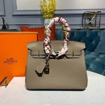 Top Quality Birkin Light Grey Semi Handstitched With Gold Toned Hardware For Women 30cm/11.8in
