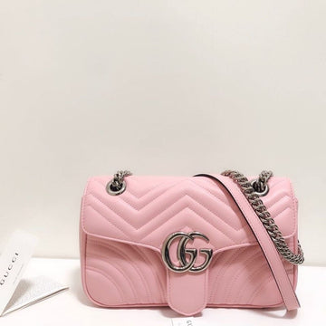 gg Marmont Small MatelassÃ© Shoulder Bag Dusty Pink MatelassÃ© Chevron For Women 10in/26cm gg â443497 DTDIT 5729