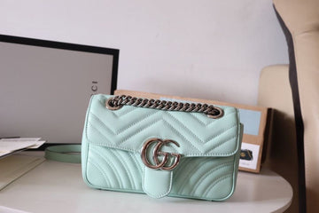 gg Marmont MatelassÃ© Mini Bag Mint Green For Women 8.5in/22cm gg