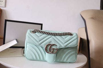 gg Marmont Small MatelassÃ© Shoulder Bag Mint Green For Women 10in/26cm gg 443497