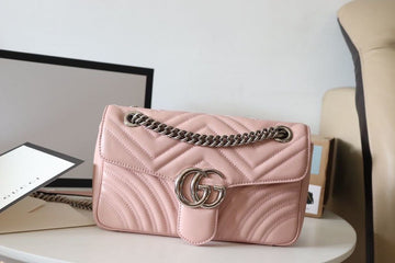 gg Marmont Small MatelassÃ© Shoulder Bag Dusty Pink For Women 10in/26cm gg 443497