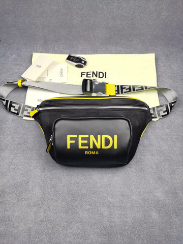 FI Little Monster Belt Bag Black/Yellow/Gray For Men, Men’s Bags 7.9in/20cm FF