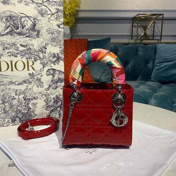 Top Quality Mini Lady Bag with Chain SiTop Qualityer Hardware Spring/Summer Collection, Red, For Women Womens Handbags, 18cm CD M0505OCAL_M52R